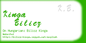 kinga bilicz business card